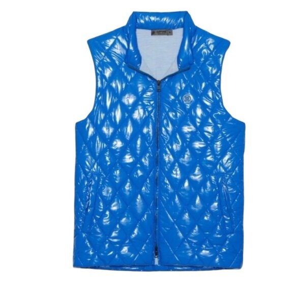 G/FORE Other - G/FORE Quilted Coated Nylon Slim Fit Puffer Vest Royal Blue Size Large Golf